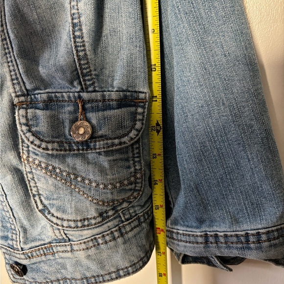 Christopher & Banks Cropped Denim Jacket 90s Retro Casual Blue Size S - Picture 5 of 6